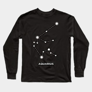 Aquarius Zodiac Constellation Shirt Birth Sign Long Sleeve T-Shirt